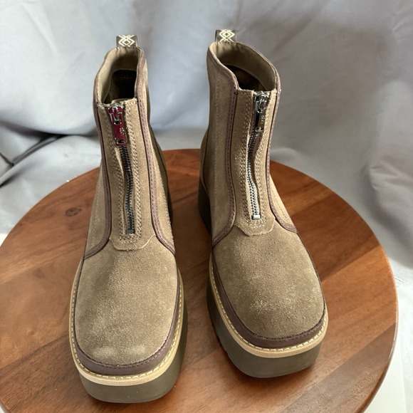 UGG CityFunc Zip Up Ankle Hickory Brown Water Resistant Platform Boot Womens 9 - Picture 11 of 13